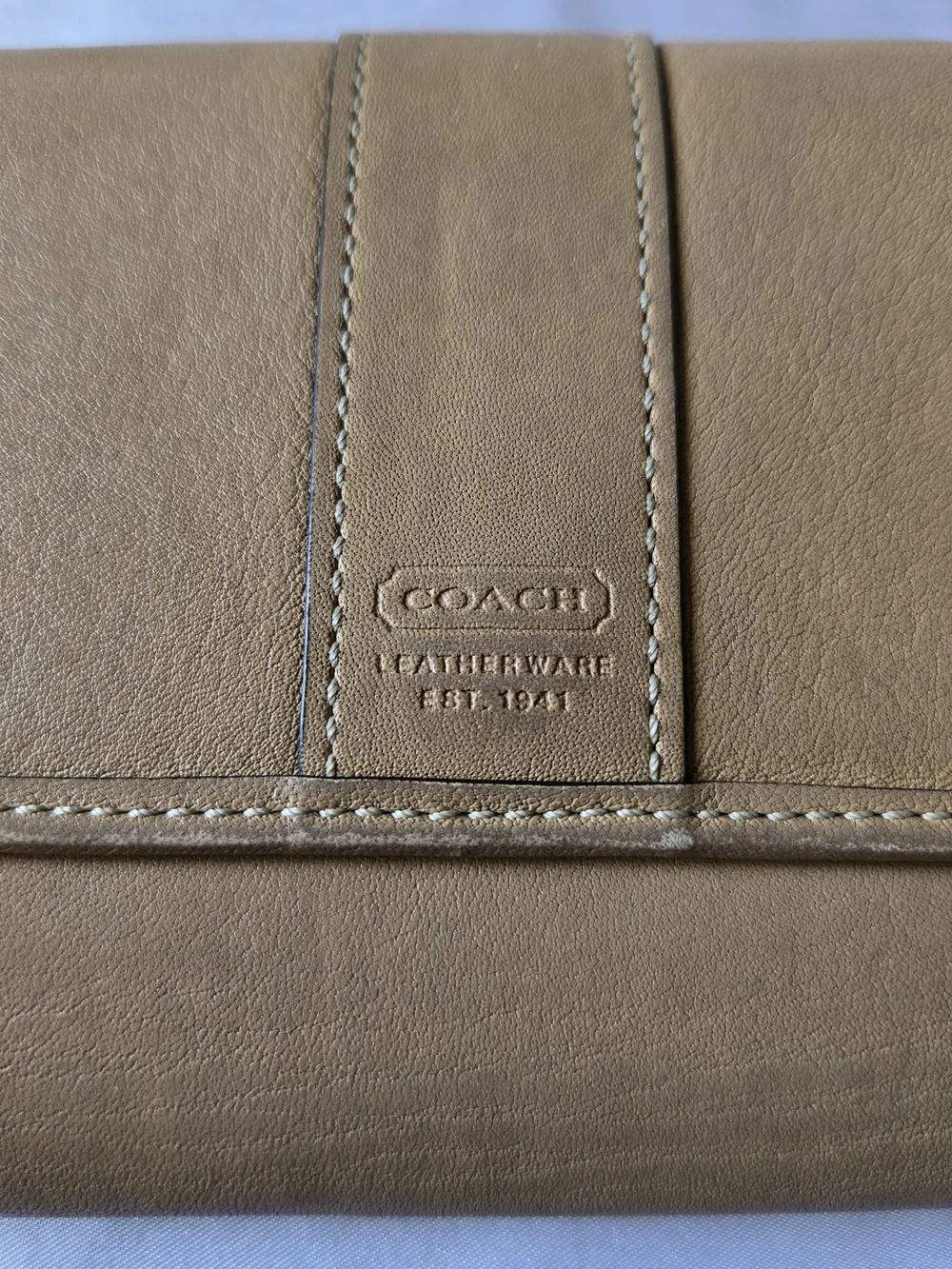 Coach Tan Leatherware Checkbook Wallet